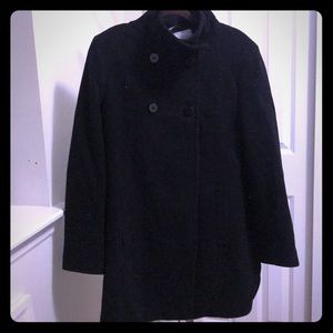 Black wool peacoat